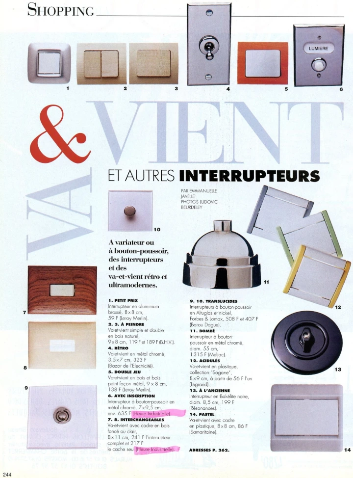 Elle décoration article 1 Avril 2001