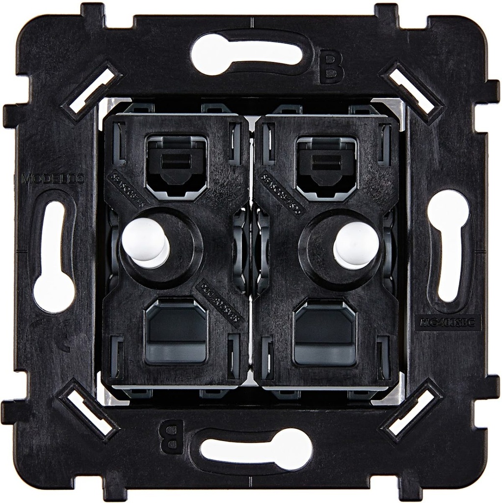 Mécanisme Connexion Auto, 2 Va-et-Vient (VV) ou Boutons Poussoir (BP), pour façade Simple DESIR / KARO