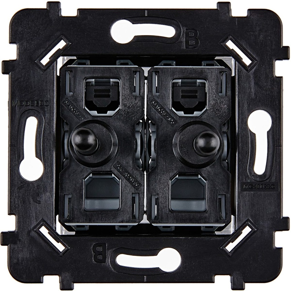 Mécanisme Connexion Auto, 2 Va-et-Vient (VV) ou Boutons Poussoir (BP), pour façade Simple DESIR / KARO