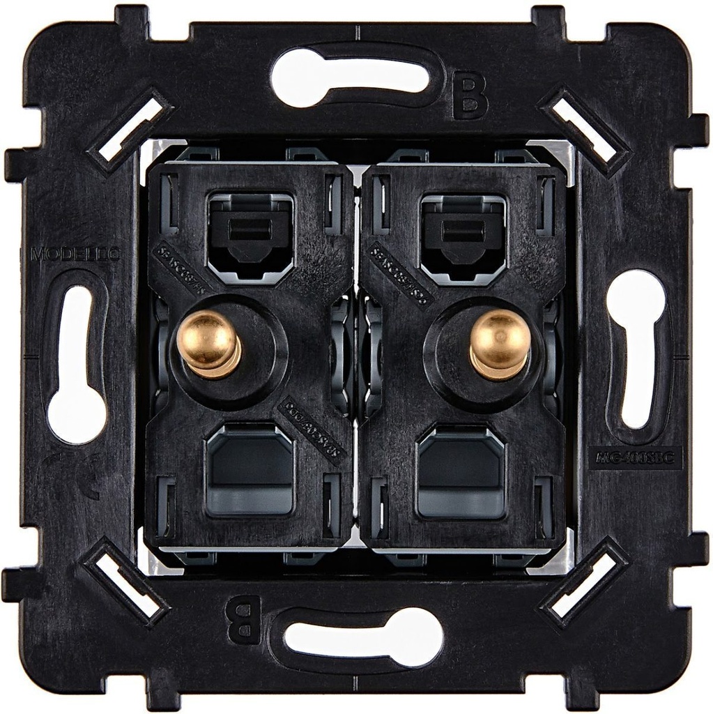 Mécanisme Connexion Auto, 2 Va-et-Vient (VV) ou Boutons Poussoir (BP), pour façade Simple DESIR / KARO