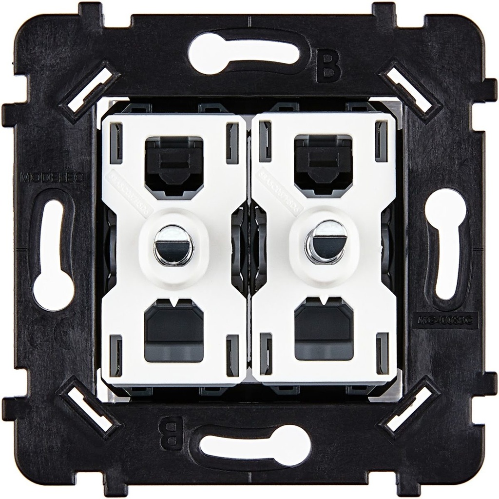Mécanisme Connexion Auto, 2 Va-et-Vient (VV) ou Boutons Poussoir (BP), pour façade Simple HITERA