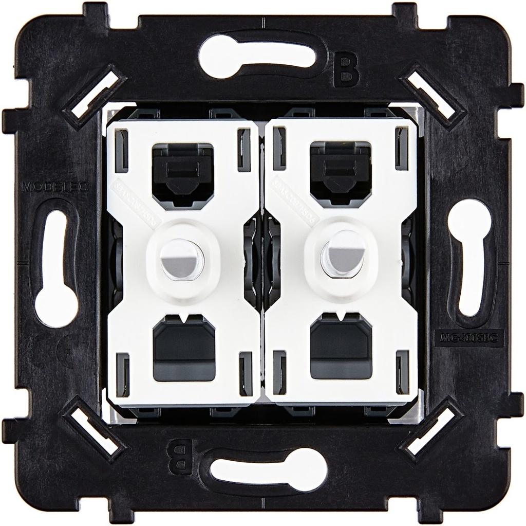 Mécanisme Connexion Auto, 2 Va-et-Vient (VV) ou Boutons Poussoir (BP), pour façade Simple HITERA