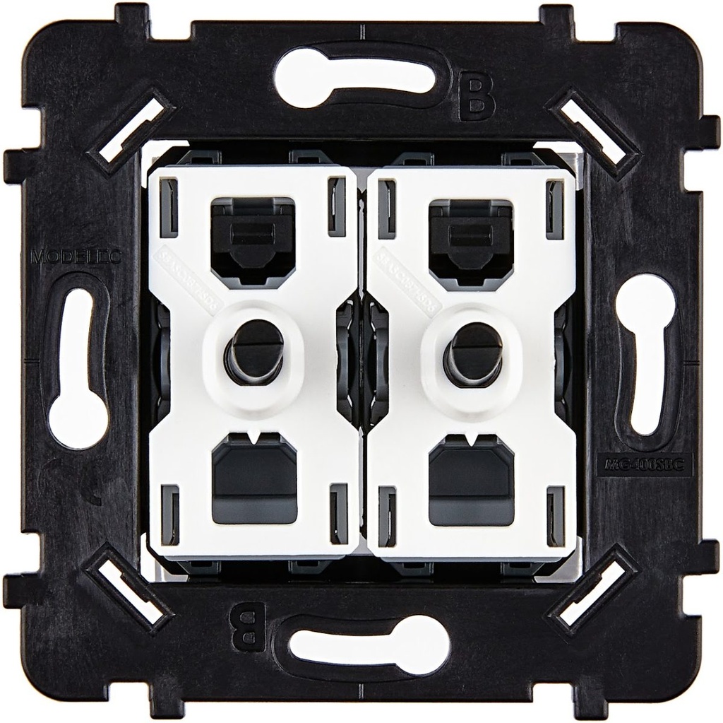 Mécanisme Connexion Auto, 2 Va-et-Vient (VV) ou Boutons Poussoir (BP), pour façade Simple HITERA
