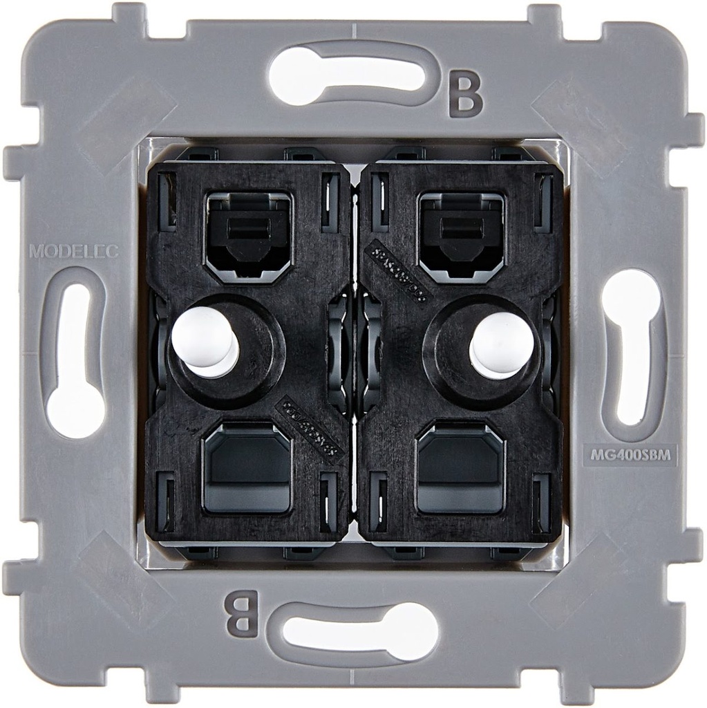 Mécanisme Connexion Auto, 2 Va-et-Vient (VV) ou Boutons Poussoir (BP), pour façade Simple CONFIDENCE