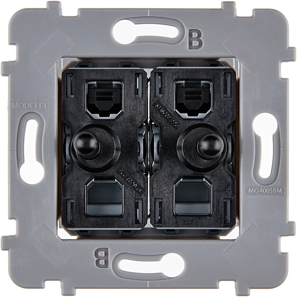 Mécanisme Connexion Auto, 2 Va-et-Vient (VV) ou Boutons Poussoir (BP), pour façade Simple CONFIDENCE