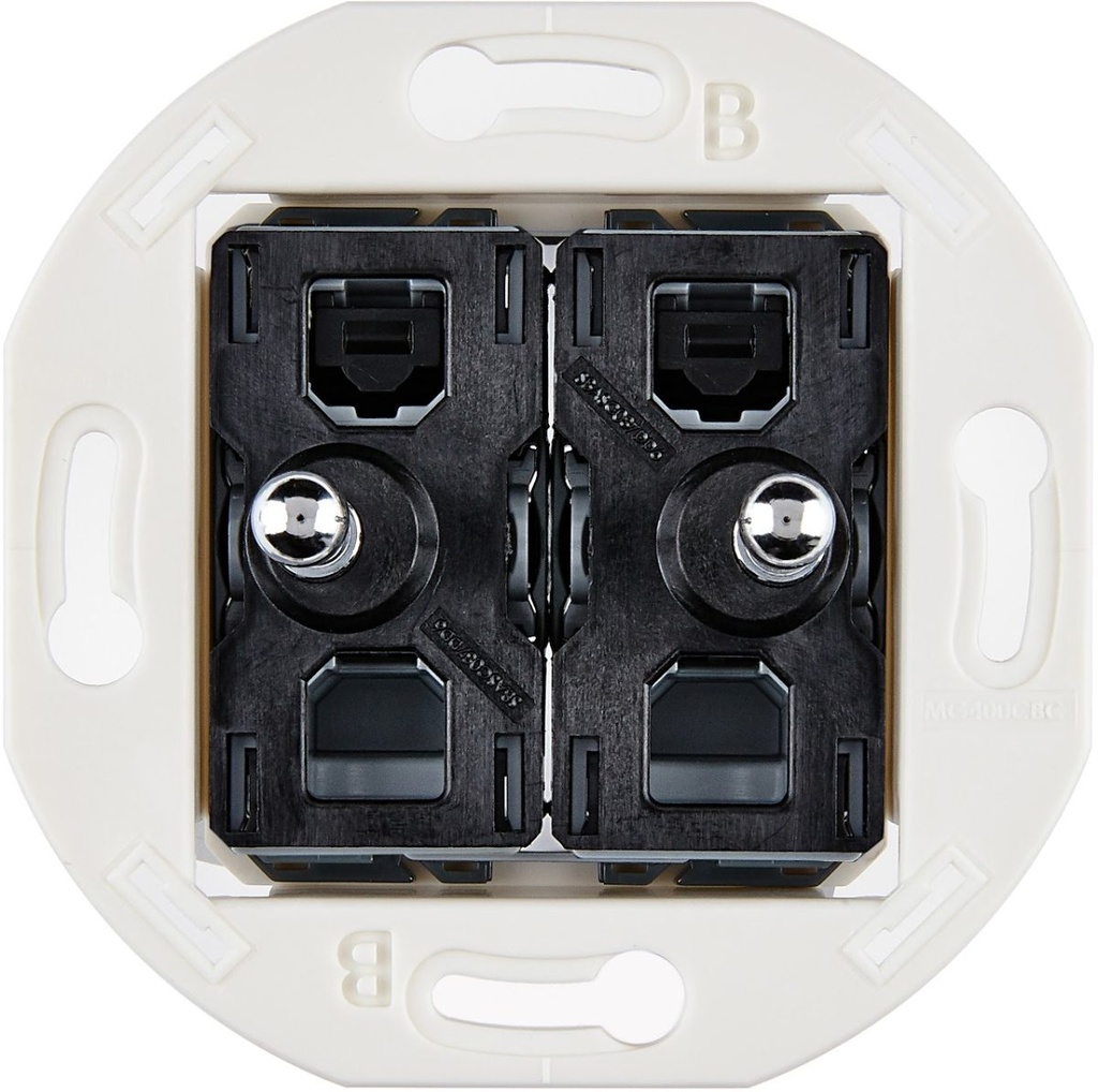 Mécanisme Connexion Auto, 2 Va-et-Vient (VV) ou Boutons Poussoir (BP), pour façade Simple IRIS