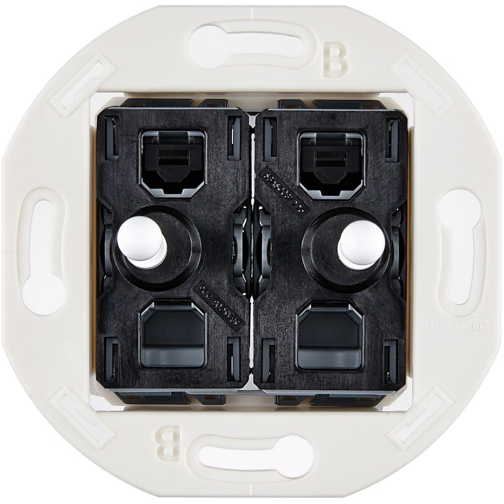 Mécanisme Connexion Auto, 2 Va-et-Vient (VV) ou Boutons Poussoir (BP), pour façade Simple IRIS