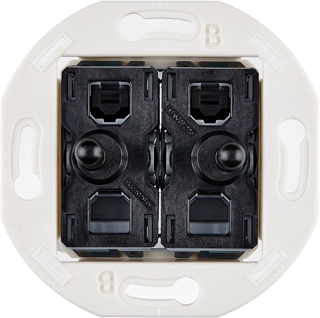 Mécanisme Connexion Auto, 2 Va-et-Vient (VV) ou Boutons Poussoir (BP), pour façade Simple IRIS