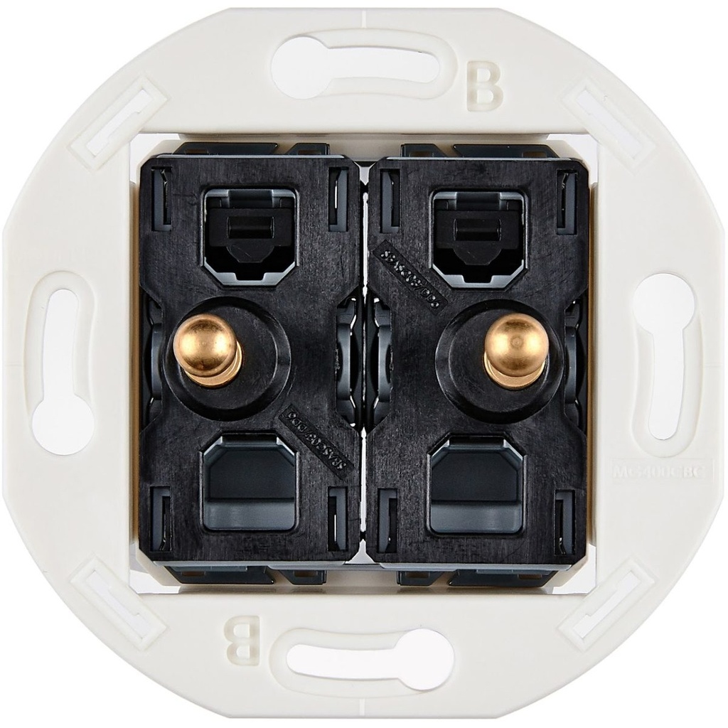 Mécanisme Connexion Auto, 2 Va-et-Vient (VV) ou Boutons Poussoir (BP), pour façade Simple IRIS