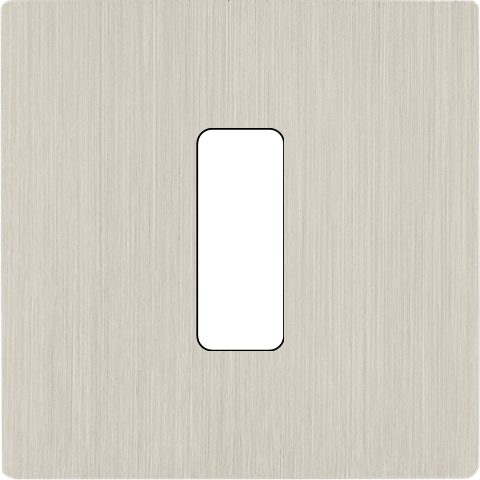 Façade Simple COLLECTION M, Magnétique, Laiton, pour 1 Bouton Plat