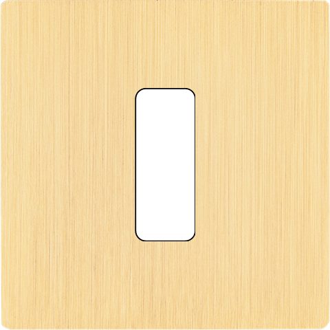 Façade Simple COLLECTION M, Magnétique, Laiton, pour 1 Bouton Plat