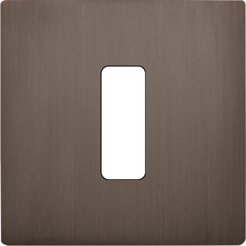 [131514M] Façade Simple COLLECTION M, Magnétique, Laiton, pour 1 Bouton Plat (Canon de Fusil)