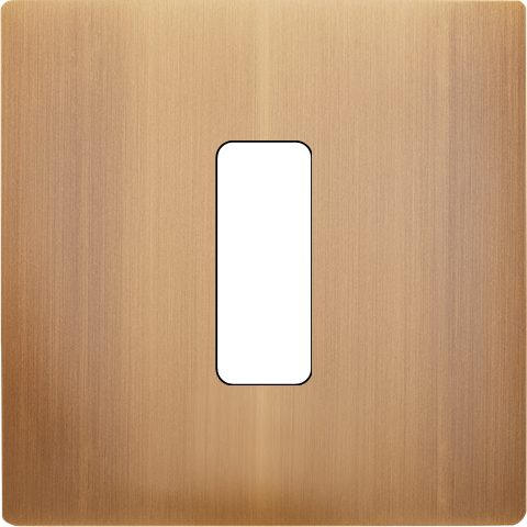 Façade Simple COLLECTION M, Magnétique, Laiton, pour 1 Bouton Plat