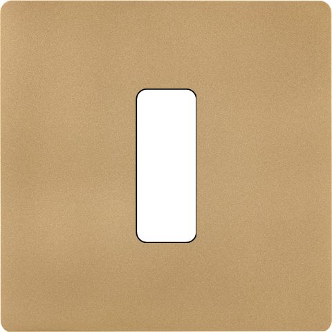 Façade Simple COLLECTION M, Magnétique, Laiton, pour 1 Bouton Plat