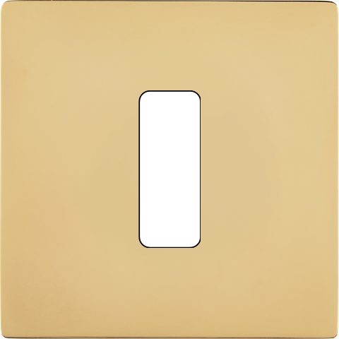 Façade Simple COLLECTION M, Magnétique, Laiton, pour 1 Bouton Plat