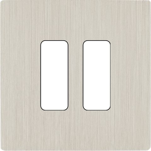 Façade Simple COLLECTION M, Magnétique, Laiton, pour 2 Boutons Plats