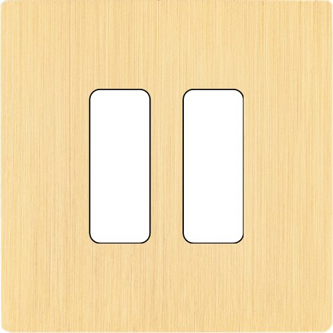 Façade Simple COLLECTION M, Magnétique, Laiton, pour 2 Boutons Plats
