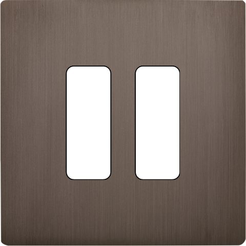 [132514M] Façade Simple COLLECTION M, Magnétique, Laiton, pour 2 Boutons Plats (Canon de Fusil)