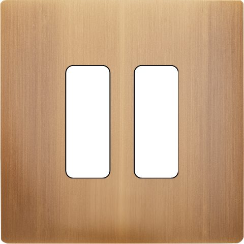 Façade Simple COLLECTION M, Magnétique, Laiton, pour 2 Boutons Plats