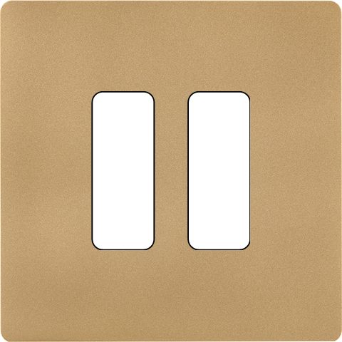 Façade Simple COLLECTION M, Magnétique, Laiton, pour 2 Boutons Plats