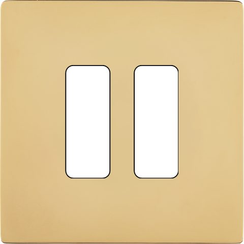 Façade Simple COLLECTION M, Magnétique, Laiton, pour 2 Boutons Plats