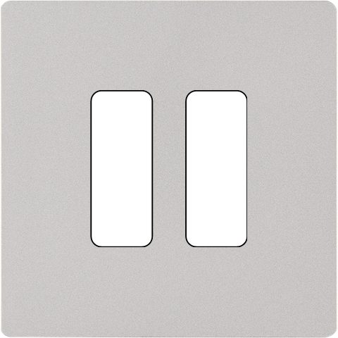 Façade Simple COLLECTION M, Magnétique, Aluminium, pour 2 Boutons Plats