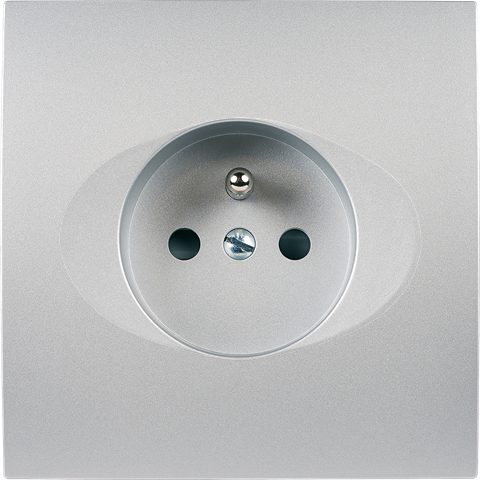 [190212] Façade Simple KARO, A clip, Plastique, pour Prise de Courant (Aluminium Satin, A Clip, N/A SPÉCIFIQUE)