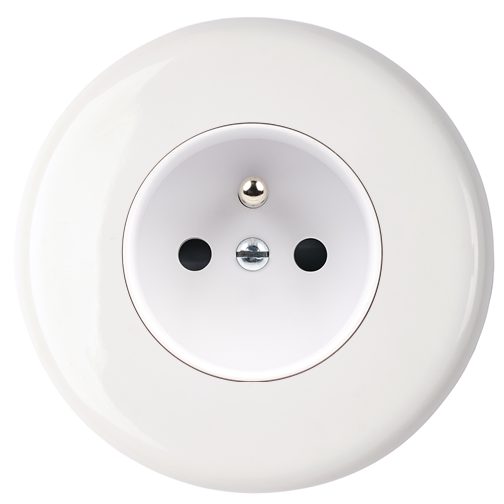 [190361] Façade Simple IRIS by MODELEC, A clip, Porcelaine, pour Prise de Courant (Finition Porcelaine Blanche, N/A SPÉCIFIQUE)