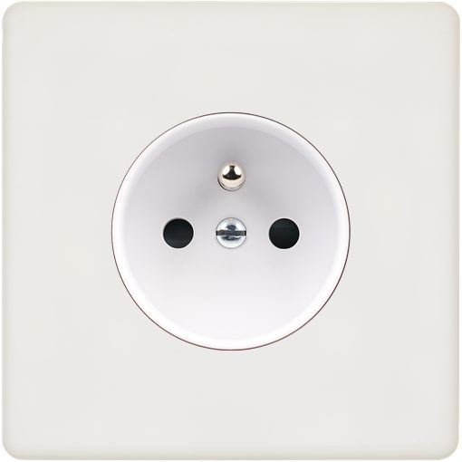 [190481] Façade Simple HITERA, A clip, Résine, pour Prise de Courant (Blanc Soft Touch, N/A SPÉCIFIQUE)