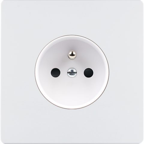 [190521M] Façade Simple COLLECTION M, Magnétique, Aluminium, pour Prise de Courant (Blanc Mat, N/A SPÉCIFIQUE)