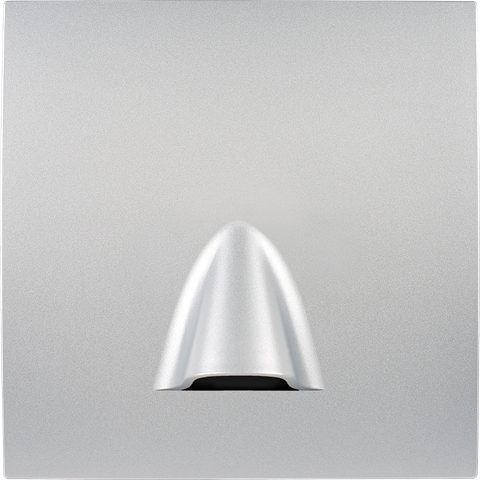 [197212] Façade Simple KARO, A clip, Plastique, pour Sortie de Câble (Aluminium Satin)