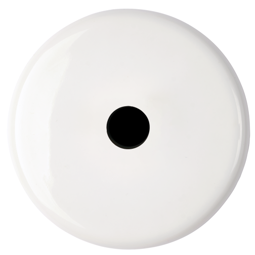 [197361] Façade Simple IRIS by MODELEC, A clip, Porcelaine, pour Sortie de Câble (Finition Porcelaine Blanche)
