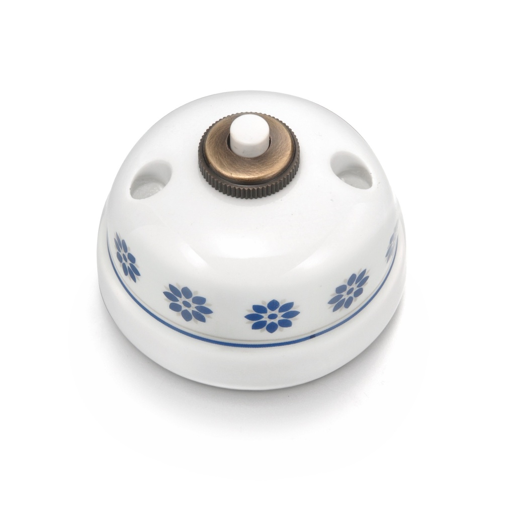 [30310612] Bouton Poussoir arrondi GARBY (Bleu/Argent)