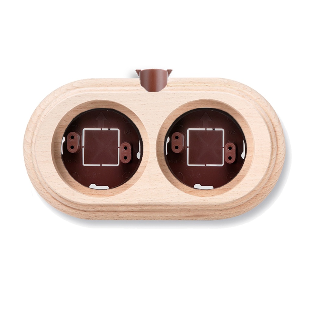 [30832812] Socle Horizontal 2 Postes avec 1 Trou GARBY (Hêtre Naturel)