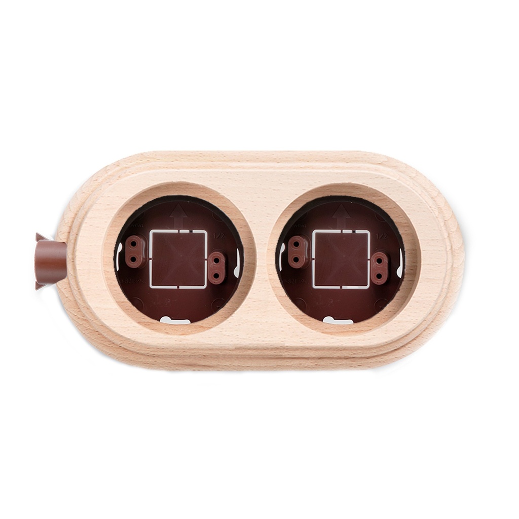 [30822812] Socle Vertical 2 Postes avec 1 Trou GARBY (Hêtre Naturel)