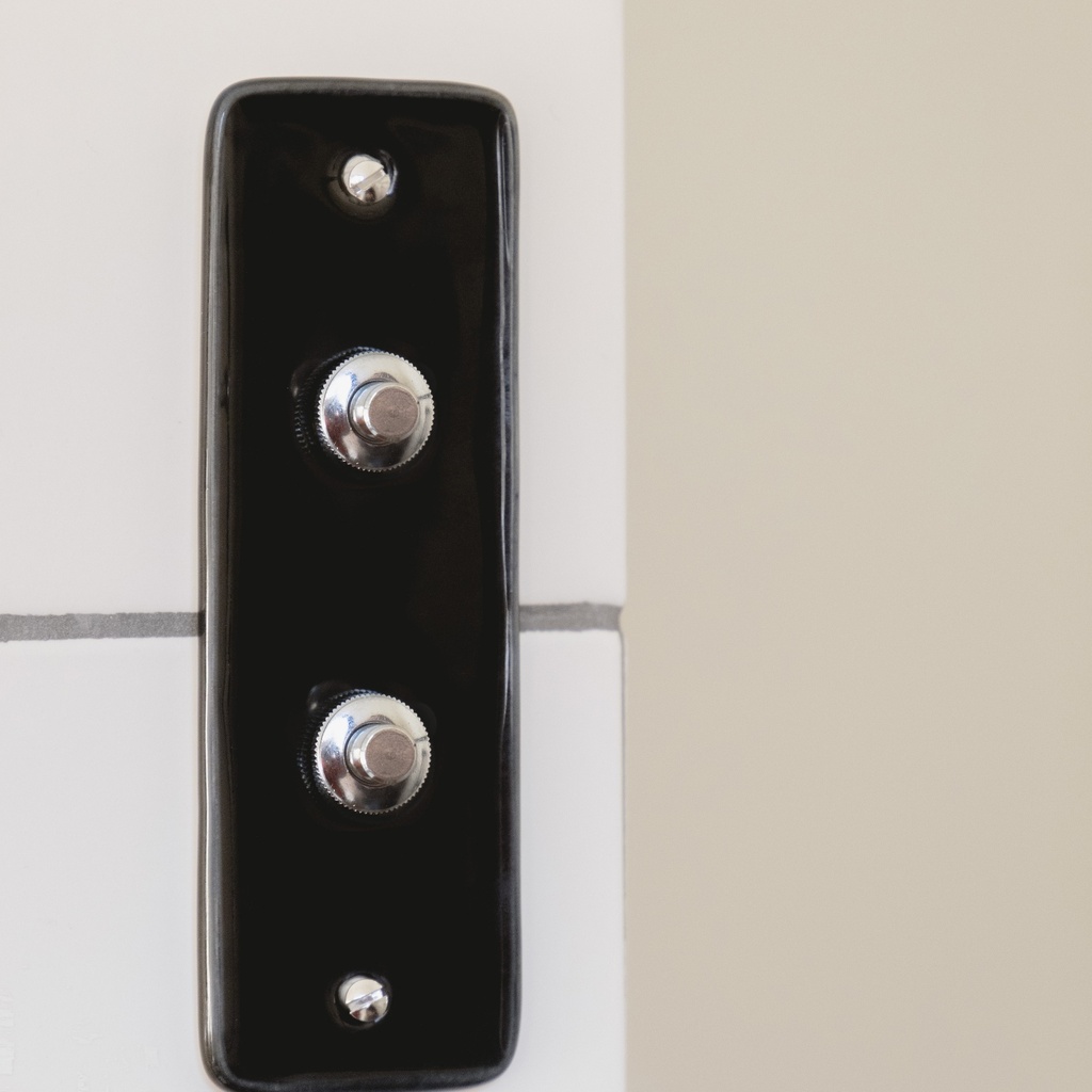 Double Bouton Poussoir Push HAUSSMANN chromé