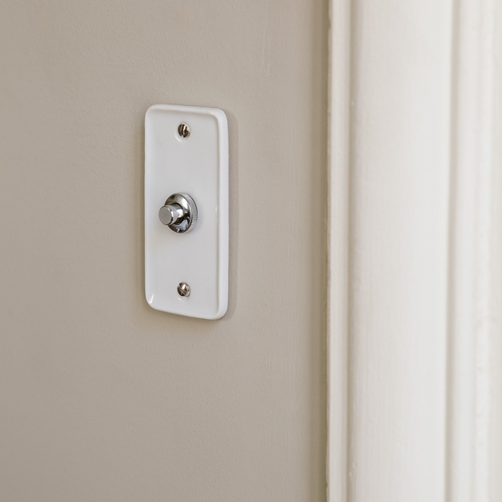 [3-HAUS-BC-BP] Bouton Poussoir Push HAUSSMANN  Chrome (Blanc)