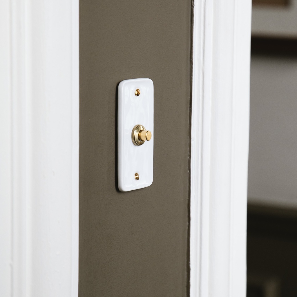 [3-HAUS-BD-BP] Bouton Poussoir Push HAUSSMANN Doré (Blanc)
