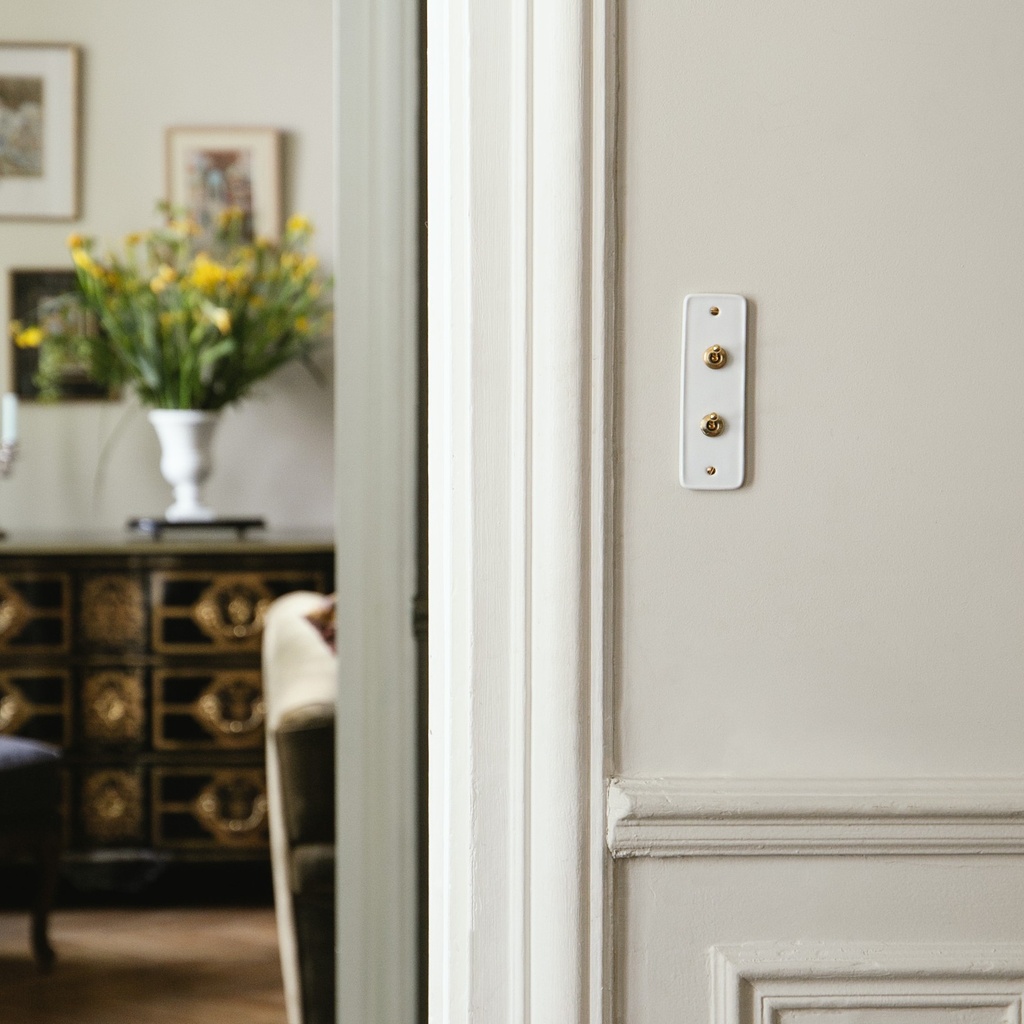 Va-et-Vient + Bouton Poussoir à levier HAUSSMANN Doré