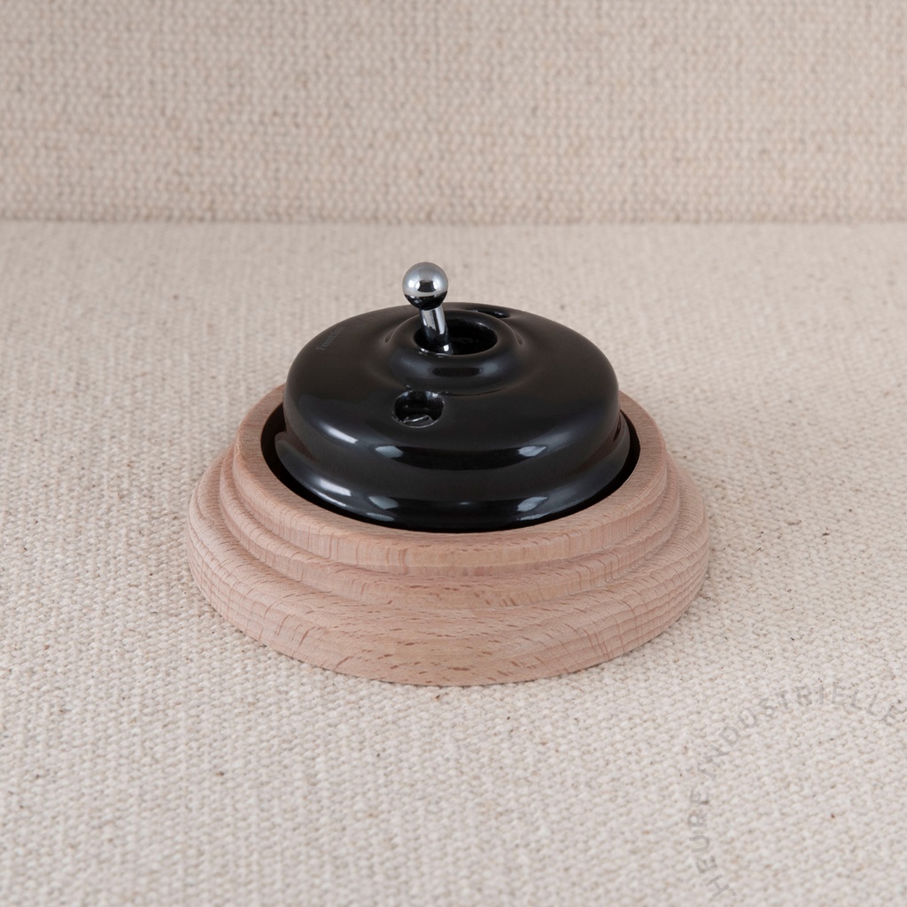 Appareillage complet DIMBLER sur Socle Bois - 1 Bouton Poussoir