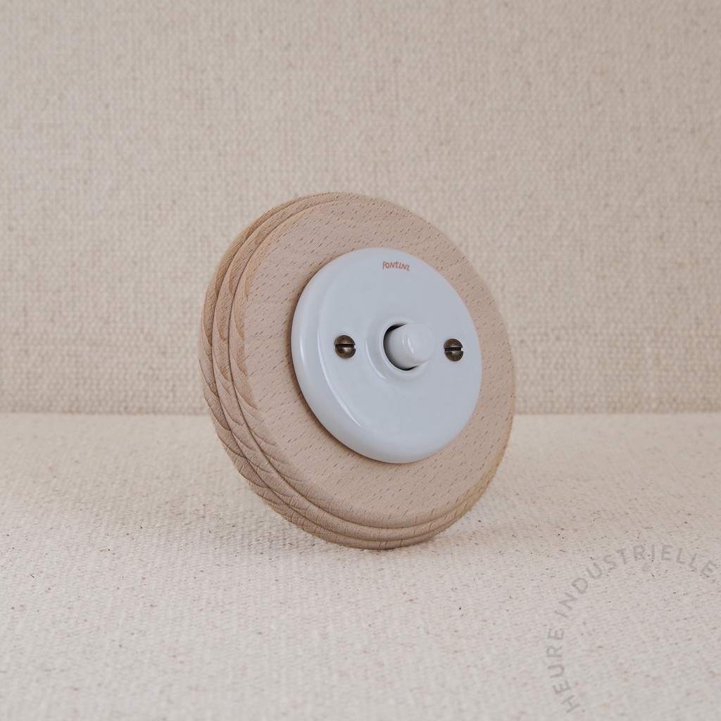 Appareillage complet GARBY COLONIAL sur Plaque - 1 Bouton Poussoir Rond