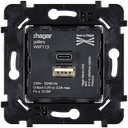 Mécanisme Connexion Auto, Chargeur Double USB AC, pour façade Simple DESIR / HITERA / KARO