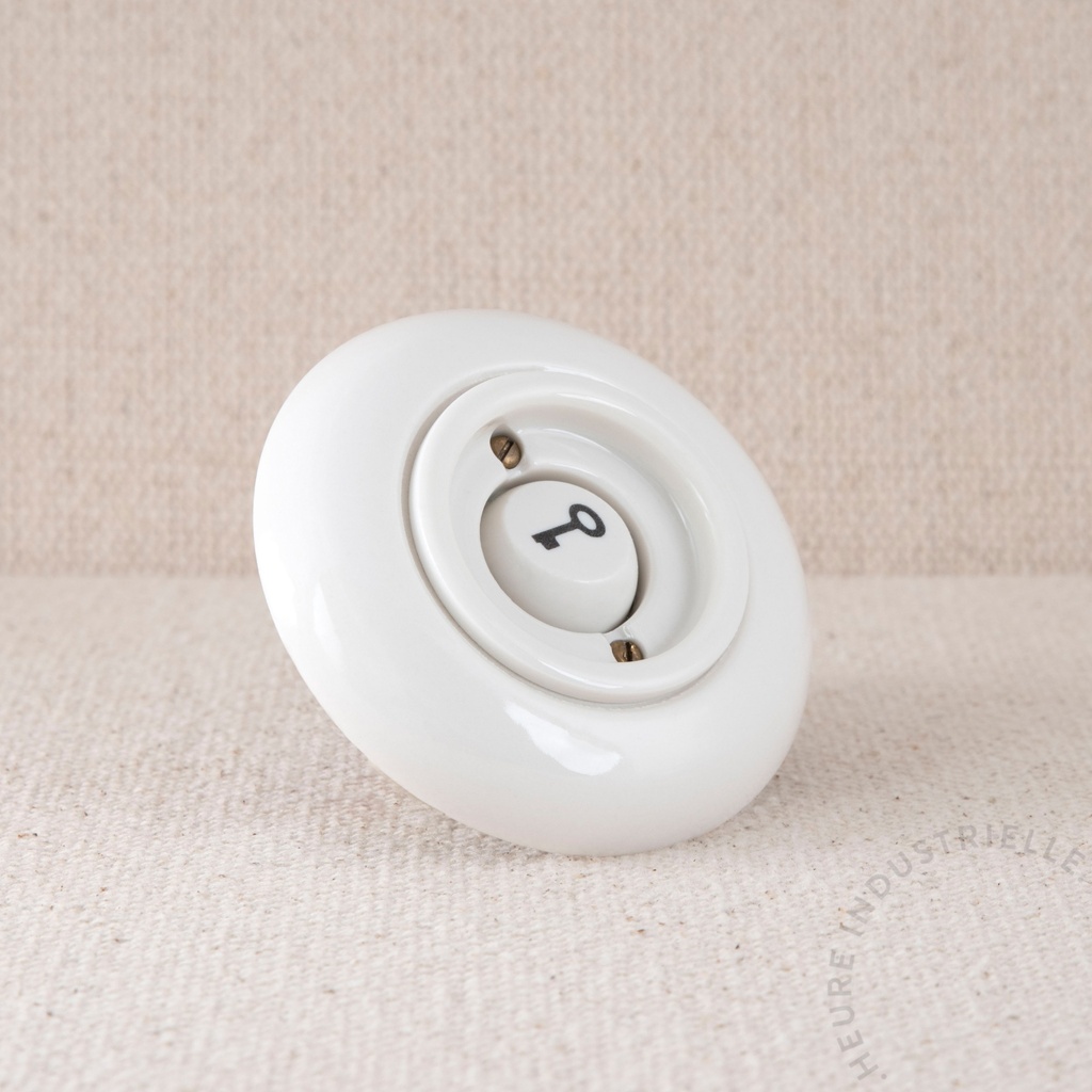 Appareillage complet PORCELAINE - 1 Bouton Poussoir Rocker + Symbole Porte