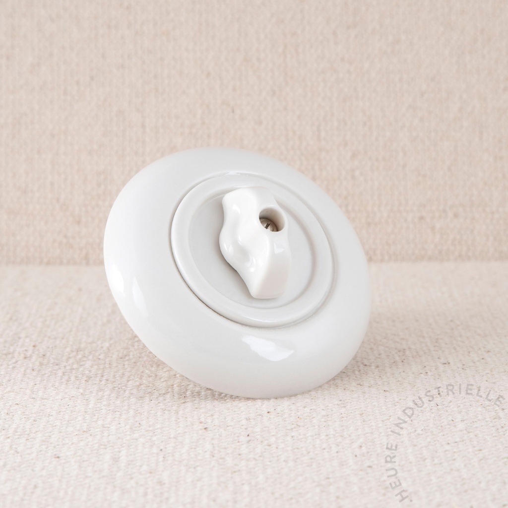 [THPGPORRIN2B] Appareillage complet PORCELAINE - 1 Interrupteur rotatif double