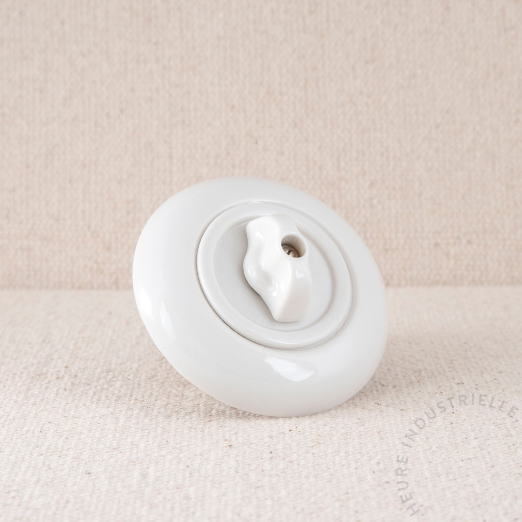 Appareillage complet PORCELAINE - 1 Va-et-Vient Rotatif