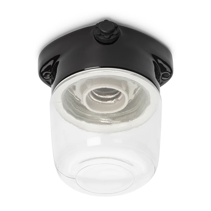 Plafonnier LISILUX noir M transparent