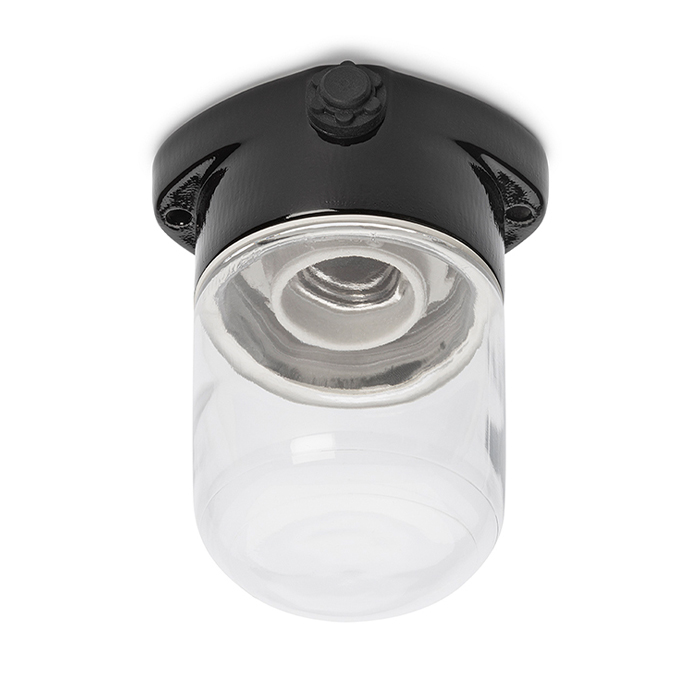 Plafonnier LISILUX noir S transparent