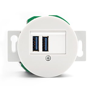 Mécanisme PORCELAINE BLANCHE - Chargeur USB A+A