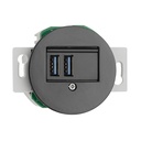 Mécanisme PORCELAINE NOIRE - Chargeur USB A+A