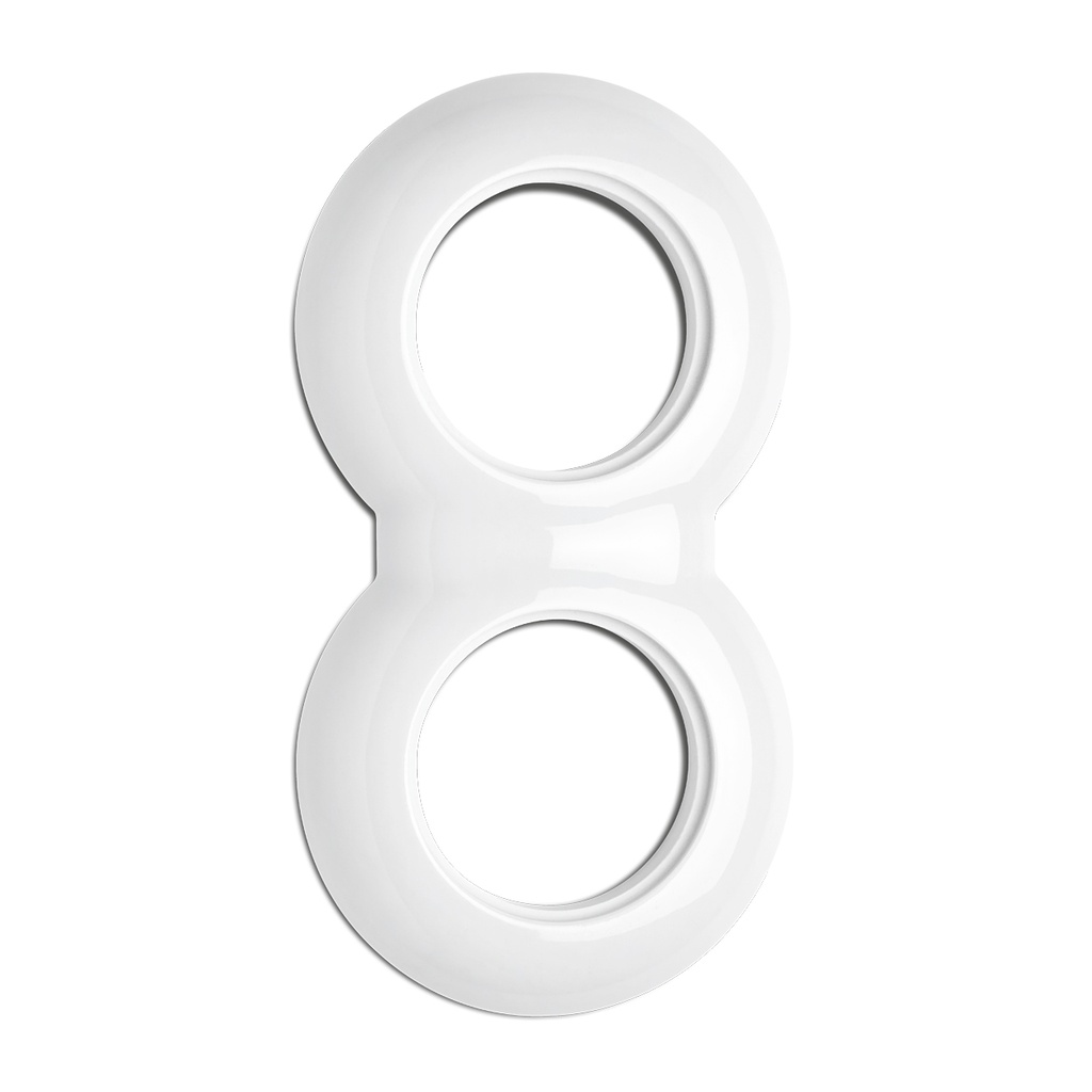 Plaque PORCELAINE BLANCHE - Plaque double porcelaine (pour allum. et prise courant)